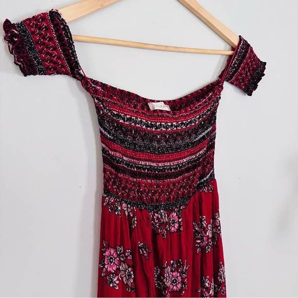 Altar’d State High Low Red Floral Off Shoulder Dress Size Small - Picture 9 of 9